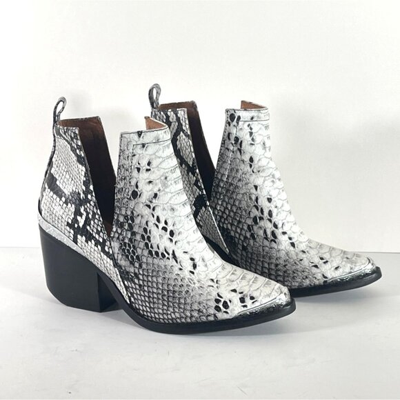 Jeffrey Campbell Cromwell Western Cowboy Snake Print Leather Boots - Picture 4 of 13